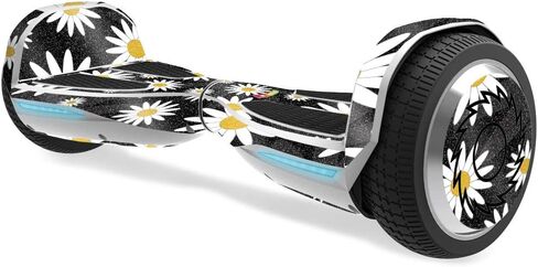 MightySkins Glossy Glitter Skin for Razor Hovertrax 1.5 Hover Board - Daisies | Protective, Durable High-Gloss Glitter Finish | Easy to Apply, Remove, and Change Styles | Made in The USA in Saudi Arabia