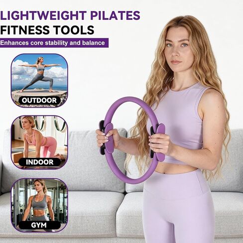 LiKiLiKi Pilates Ring Set – Home Pilates Equipment for Women Kit with Magic Circle Pilates Ring and Ball Set, Resistance Bands & Massage Balls & Exercise Bands for Toning，Flexibility & Core Strength in Saudi Arabia