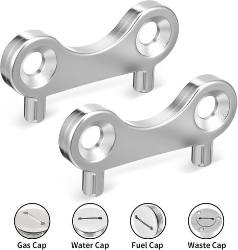 Boat Gas Cap Key, 3Pcs Stainless Steel Boat Gas Cap Key Replacement Tool for Marine Fuel Water Tank, Durable & Easy to Handle Wide Compatibility Marine Accessories in Saudi Arabia