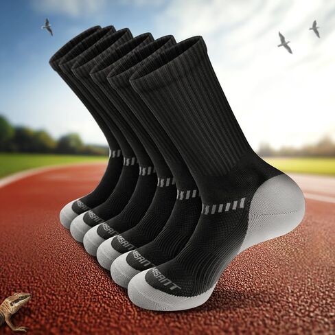 Men Sports Socks 6Pairs,Compression Crew Work Socks Cushioned for Men-Arch Compression Support in Saudi Arabia