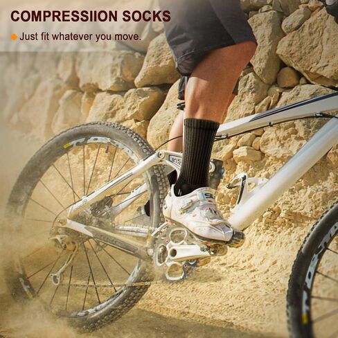 Men Sports Socks 6Pairs,Compression Crew Work Socks Cushioned for Men-Arch Compression Support in Saudi Arabia
