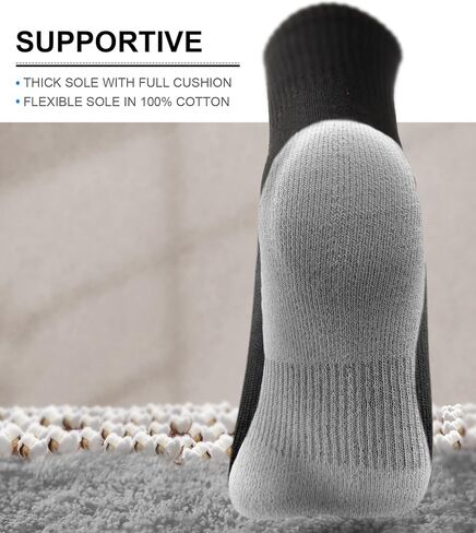 Men Sports Socks 6Pairs,Compression Crew Work Socks Cushioned for Men-Arch Compression Support in Saudi Arabia