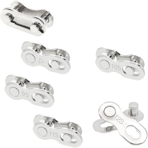 Bike Chain Connectors Master Link 6 Sizes 3 Colors Set of 16 Kinds Missing Link Quick Link Repair Parts Gold Silver Colorful Single Speed + 6/7/8/9/10/11/12 Speed in Saudi Arabia