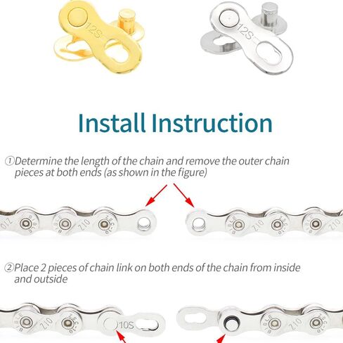 Bike Chain Connectors Master Link 6 Sizes 3 Colors Set of 16 Kinds Missing Link Quick Link Repair Parts Gold Silver Colorful Single Speed + 6/7/8/9/10/11/12 Speed in Saudi Arabia