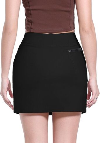 Women's Golf Skorts with 3 Pockets High Waist Stretch Athletic Golf Skirts Built-in Shorts, UPF 50+ Tennis Skirt in Saudi Arabia