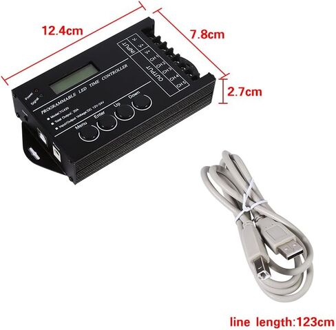 20A DC12V/24V 5-Channel RGBW LED Controller Programmable Multi-Function Timer Dimmer for RGB Dual Color Single Color LED Strip Lights Black in Saudi Arabia