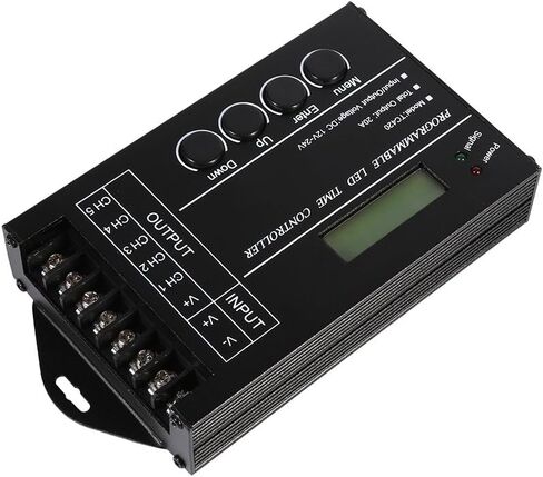 20A DC12V/24V 5-Channel RGBW LED Controller Programmable Multi-Function Timer Dimmer for RGB Dual Color Single Color LED Strip Lights Black in Saudi Arabia