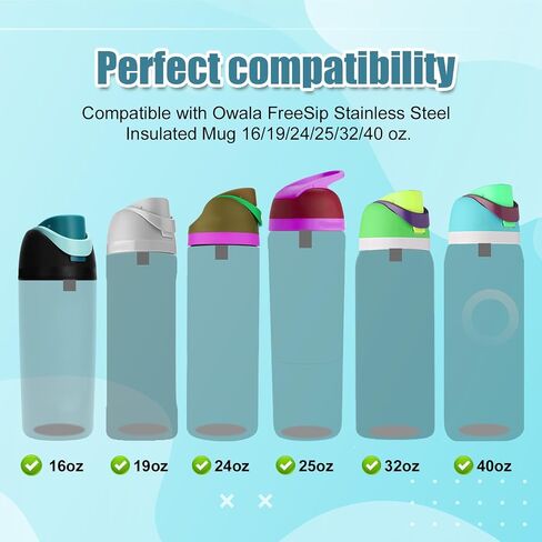 BOXOB 3pcs Bottle O Seal Ring & 3pcs Replacement Stoppers for Owala Freesip Cap, Silicone BPA Free Water Bottle Top Lid Gasket Parts for Owala Freesip 16/19/24/32/40oz in Saudi Arabia