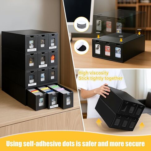 Trading Card Storage Box,[Viewing Windows] 12000+ Cardboard Cards Organizer Box with 48 Dividers for 5800+ Double-Sleeved Cards, for TCG,MTG,YuGiOh,PTCG, Game Sports Cards in Saudi Arabia