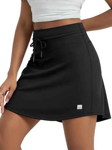 ODODOS Women's Drawstring Tie Daily Skirts Long 17" - Built-in Shorts Athletic Golf Tennis Skorts with Ball Pocket in Saudi Arabia