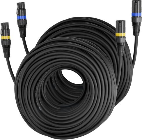 كابل VEVOR XLR بطول 100 قدم، عبوتان، كابلات ميكروفون DMX متوازنة محمية من ذكر إلى أنثى، أسلاك سلك مكبر صوت XLR مطلية بالذهب، لإضاءة المسرح، والميكروفونات، ومكبر الصوت، والخلاط، وأنظمة السماعات in Saudi Arabia