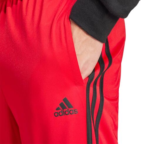 سروال رجالي من adidas Essentials Warm-Up مدبب 3-Stripes كاجوال - أحمر - مقاس L in Saudi Arabia