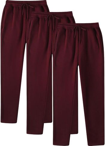 Aniywn Baggy Gym Sweatpants Men 3 Pack Loose Casual Trousers Elastic Waist Trousers Workout Active Open Bottom Sweat Pants in Saudi Arabia