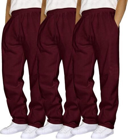 Aniywn Baggy Gym Sweatpants Men 3 Pack Loose Casual Trousers Elastic Waist Trousers Workout Active Open Bottom Sweat Pants in Saudi Arabia
