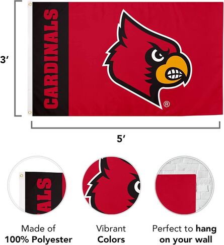 Desert Cactus University of Louisville Flag Cardinals U of L Cards Banners 100% Polyester Indoor Outdoor 3x5 feet Flags (Team Name) in Saudi Arabia