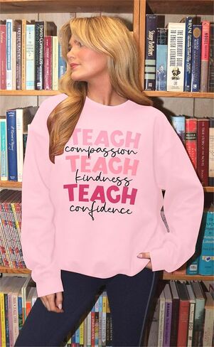 SFHFY Teacher Sweatshirt Women: Teach Kindness Pullover Teacher Life Shirt Special Education Tee Inspirational Tops in Saudi Arabia