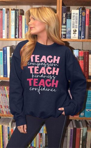 SFHFY Teacher Sweatshirt Women: Teach Kindness Pullover Teacher Life Shirt Special Education Tee Inspirational Tops in Saudi Arabia