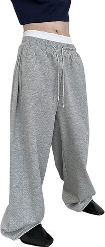 Baggy Sweatpants Men Wide Leg Sweats Trendy Open Bottom Casual Pants Loose Drawstring Y2K Trousers Streetwear in Saudi Arabia