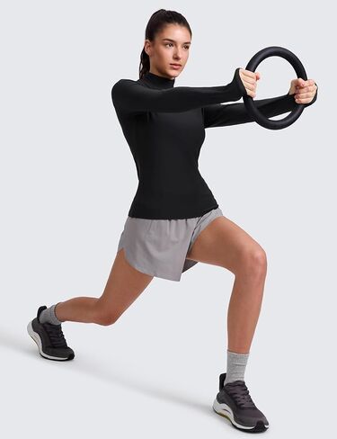 قمصان CRZ YOGA Cloudweight برقبة وهمية للنساء - تي شيرت رياضي بأكمام طويلة وخفيف الوزن وناعم على الورك in Kuwait