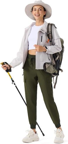 ZENGVEE Women's Quick Dry Hiking Cargo Pants with 5 Pockets Lightweight Athletic Travel Outdoor Joggers Casual Track in Kuwait