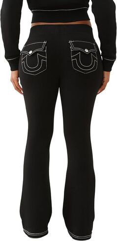 True Religion Women’s Big T Flare Pants | Wide Leg Sweatpants with Sign-Stitching & Pull-On Fit in Saudi Arabia