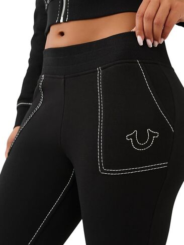 True Religion Women’s Big T Flare Pants | Wide Leg Sweatpants with Sign-Stitching & Pull-On Fit in Saudi Arabia