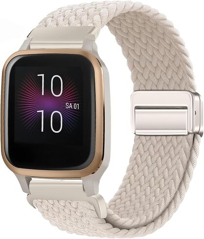 شريط مضفر من النايلون لـ Garmin Venu Sq/Sq Music/Sq 2/Sq 2 Music، حزام مطاطي 20 مم لـ Garmin Venu 2 Plus/Vivoactive 3/5/6/Vivomove HR/Forerunner 55 245 645 in Kuwait