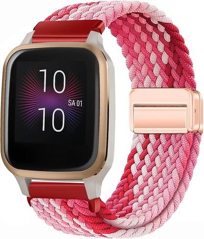 شريط مضفر من النايلون لـ Garmin Venu Sq/Sq Music/Sq 2/Sq 2 Music، حزام مطاطي 20 مم لـ Garmin Venu 2 Plus/Vivoactive 3/5/6/Vivomove HR/Forerunner 55 245 645 in Kuwait
