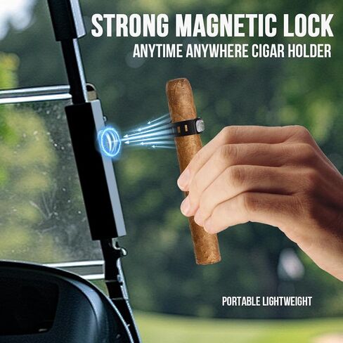 ᴄɪɢᴀʀ Holder for Golf Cart Magnetic - Silicone Clip for 30-70 Ring Gauges Adjustable - Weatherproof Secure Hands-Free Accessory - Golfing Fishing Camping Grilling Outdoor Activities Gifts for Men in Saudi Arabia