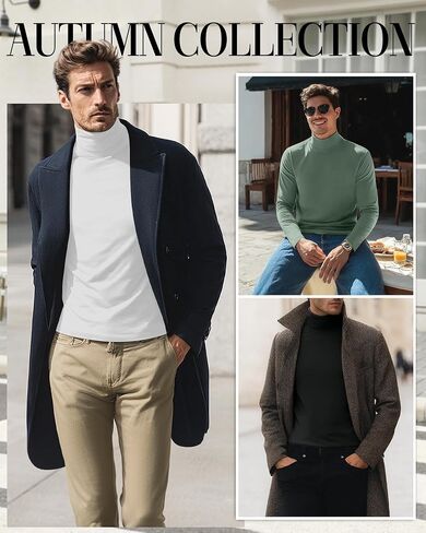 Neer 5 Packs Mens Big and Tall Long Sleeve Shirts Turtleneck Thermal Tops Casual Basic Tees Lightweight Pullover Undershirt in Saudi Arabia