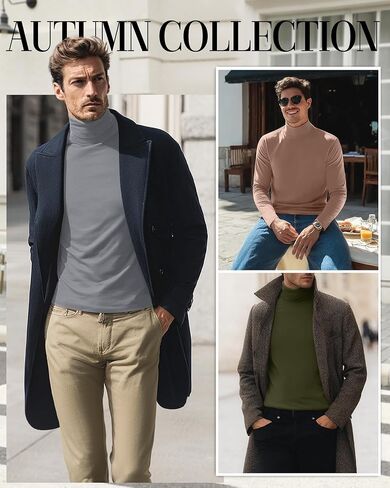 Neer 5 Packs Mens Big and Tall Long Sleeve Shirts Turtleneck Thermal Tops Casual Basic Tees Lightweight Pullover Undershirt in Saudi Arabia