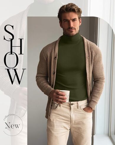 Neer 5 Packs Mens Big and Tall Long Sleeve Shirts Turtleneck Thermal Tops Casual Basic Tees Lightweight Pullover Undershirt in Saudi Arabia