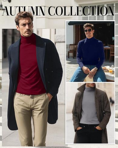 Neer 5 Packs Mens Big and Tall Long Sleeve Shirts Turtleneck Thermal Tops Casual Basic Tees Lightweight Pullover Undershirt in Saudi Arabia