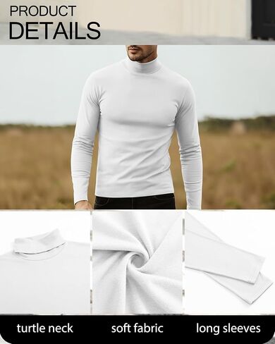 Neer 5 Packs Mens Big and Tall Long Sleeve Shirts Turtleneck Thermal Tops Casual Basic Tees Lightweight Pullover Undershirt in Saudi Arabia