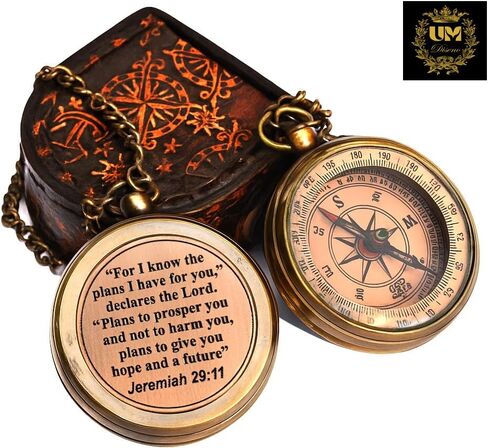 for I Know The Plans -Jeremiah 29:11, Compass, Compass for Kids, First Communion Gifts for Boys, Graduation Gifts for Men,Christian Graduation Gifts, First Communion Gifts for Boys, Christmas in Saudi Arabia