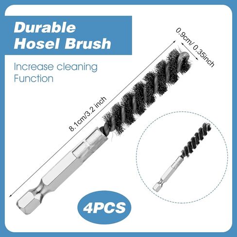 4PCS Stainless Steel Golf Club Cleaner Brush Golfs Scrub Shaft Ferrules Head Hosel Brushes, Hex Shank Handle Electric Drill Wire Bore Brush for Deeply Clean Debris Dust Glue in Golf Club Hosel Holes in Saudi Arabia