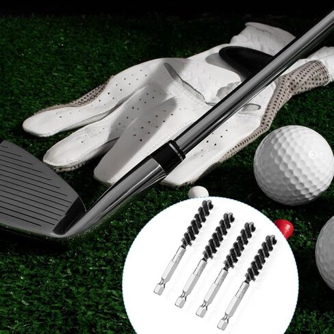 4PCS Stainless Steel Golf Club Cleaner Brush Golfs Scrub Shaft Ferrules Head Hosel Brushes, Hex Shank Handle Electric Drill Wire Bore Brush for Deeply Clean Debris Dust Glue in Golf Club Hosel Holes in Saudi Arabia