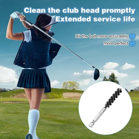 4PCS Stainless Steel Golf Club Cleaner Brush Golfs Scrub Shaft Ferrules Head Hosel Brushes, Hex Shank Handle Electric Drill Wire Bore Brush for Deeply Clean Debris Dust Glue in Golf Club Hosel Holes in Saudi Arabia