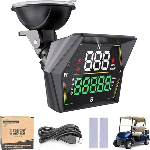10L0L Golf Cart GPS Speedometer, Universal Digital Display with MPH/KMH, Overspeed & Fatigue Alert, Auto Brightness, Plug & Play for Yamaha, EZGO, Club Car & All Golf Carts in Saudi Arabia