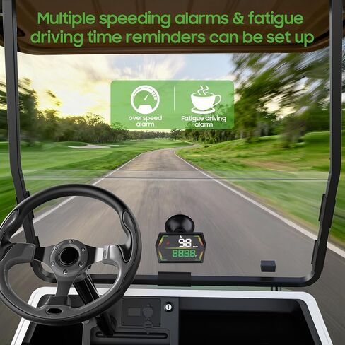 10L0L Golf Cart GPS Speedometer, Universal Digital Display with MPH/KMH, Overspeed & Fatigue Alert, Auto Brightness, Plug & Play for Yamaha, EZGO, Club Car & All Golf Carts in Saudi Arabia
