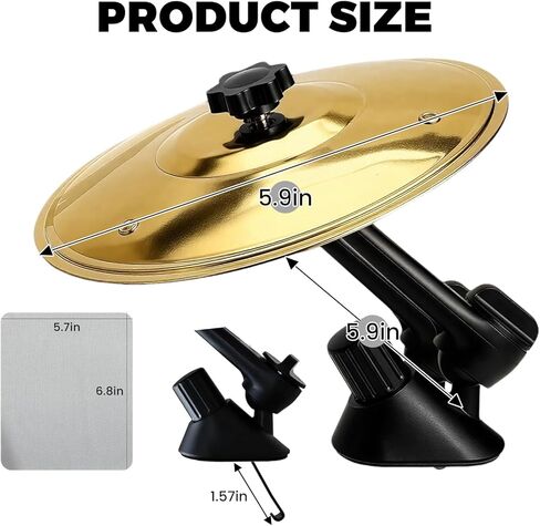 2PCS Car Symbol Drum, Car Air Vent Mini Cymbal, Percussion Instrument, Driving Entertainment, Stress Relief, Easy Clip-On Toy, Music Lovers, Fits All Vehicles,Gold in Kuwait