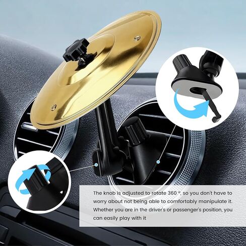 2PCS Car Symbol Drum, Car Air Vent Mini Cymbal, Percussion Instrument, Driving Entertainment, Stress Relief, Easy Clip-On Toy, Music Lovers, Fits All Vehicles,Gold in Kuwait