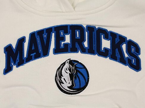 سترة بغطاء للرأس للفتيات من Outerstuff Dallas Mavericks NBA (كبير (10-12)، كريمي) in Saudi Arabia