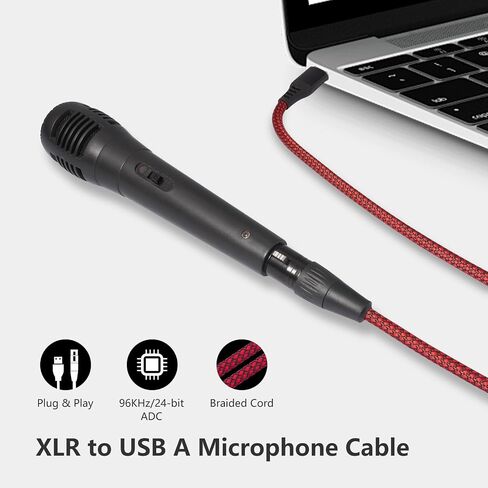 3.3FT XLR to USB Recording Cable,XLR Female to USB A Microphone Link Converter Cable for Microphones or Karaoke Recording in Saudi Arabia