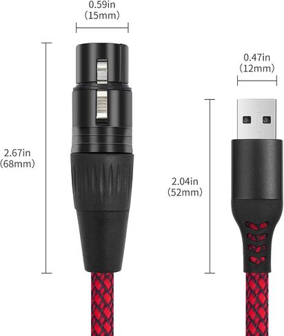3.3FT XLR to USB Recording Cable,XLR Female to USB A Microphone Link Converter Cable for Microphones or Karaoke Recording in Saudi Arabia