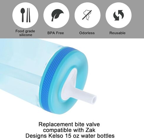 6pcs Replacement Bite Valve for Zak Designs Kelso 15oz, Silicone Mouthpiece Straw Accessories BPA-Free Water Bottle Parts Compatible with Zak Kids Straw Cups (Translucent) in Saudi Arabia