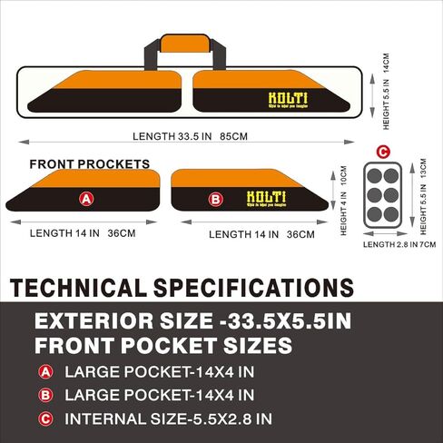 حقيبة عصا البلياردو، حقيبة حمل عصا البلياردو مبطنة ناعمة مع جيوب متعددة للأعقاب والأعمدة، حقيبة عصا البلياردو مع أشرطة لعصي البلياردو وملحقاتها in Kuwait
