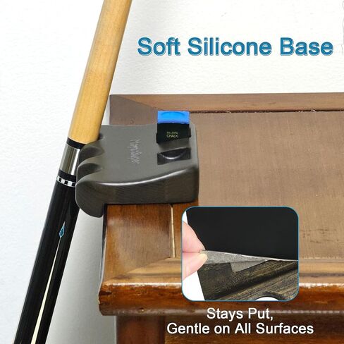Wood Pool Cue Holder Non-Slip Silicone Base Solid Wooden Construction | Holds 2/3/4/5 Cues Weighted Metal Inside for Stability Billiard Accessory for Table, Bar & Game Room，Brown in Saudi Arabia