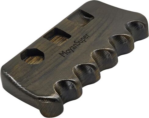 Wood Pool Cue Holder Non-Slip Silicone Base Solid Wooden Construction | Holds 2/3/4/5 Cues Weighted Metal Inside for Stability Billiard Accessory for Table, Bar & Game Room，Brown in Saudi Arabia