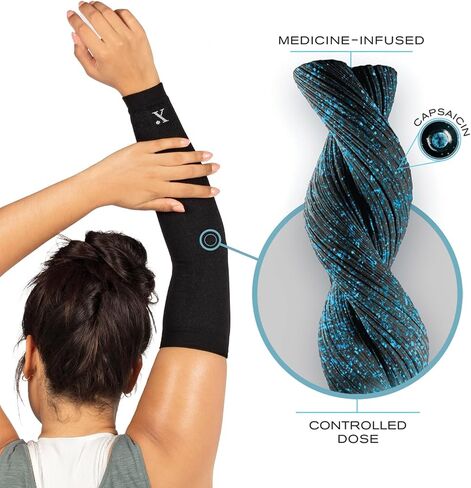 NUFABRX Medicine-Infused Pain Relieving Arm and Elbow Compression Sleeve for Men and Women with Arm/Elbow Pain, Arthritis, Tennis Elbow, Muscle Pain, and Muscle Soreness in Saudi Arabia